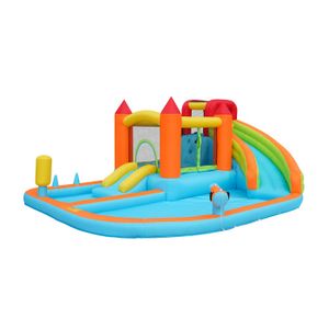 FCH Château Gonflable pour Enfant Aire de Jeux Gonflable avec Souffleur, Zone de Saut, Toboggan-360x240x210CM