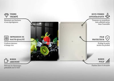 Couvre-radiateur En Verre Imprimé – Fruits Dans L'eau – Gamme Premier – Neuf