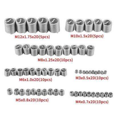 25 Filets Rapportés Extérieur M5 Intérieur M3 – Acier – Pour Réparation Filetage