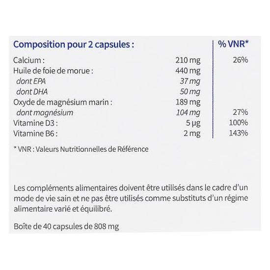 Codifra Magalite 2x40 Capsules - Système Nerveux & Fatigue, Date 11/2026