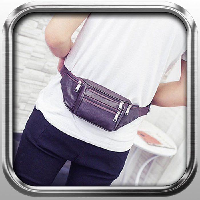 Sac Banane Vintage en Cuir Pochette Ventrale pour Hommes et Femmes