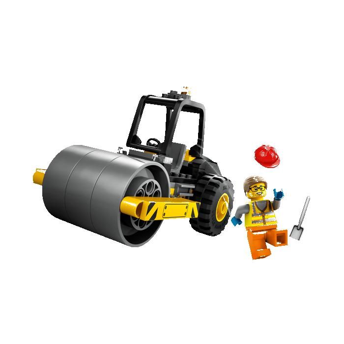 Rouleau Compresseur Jouet – ABS – 24,5 X 12,5 X 10,5 Cm – Gyrophare, Cabine – Dès 3 Ans – Construction