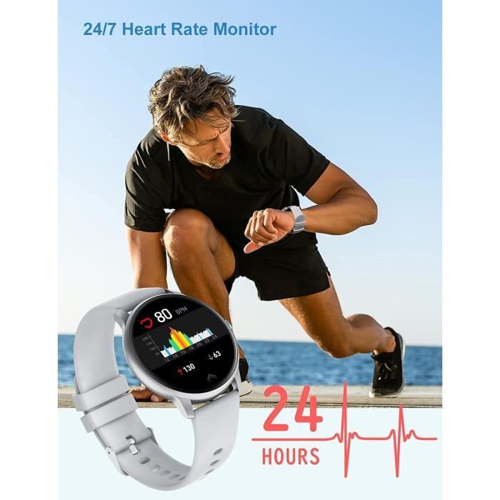 Montre Connectée Homme Femme Enfant Smartwatch Montre Intelligente Tactile  Vibrante Podometre Sport Fitness Tracker Chronometre Cardio Etanche pour