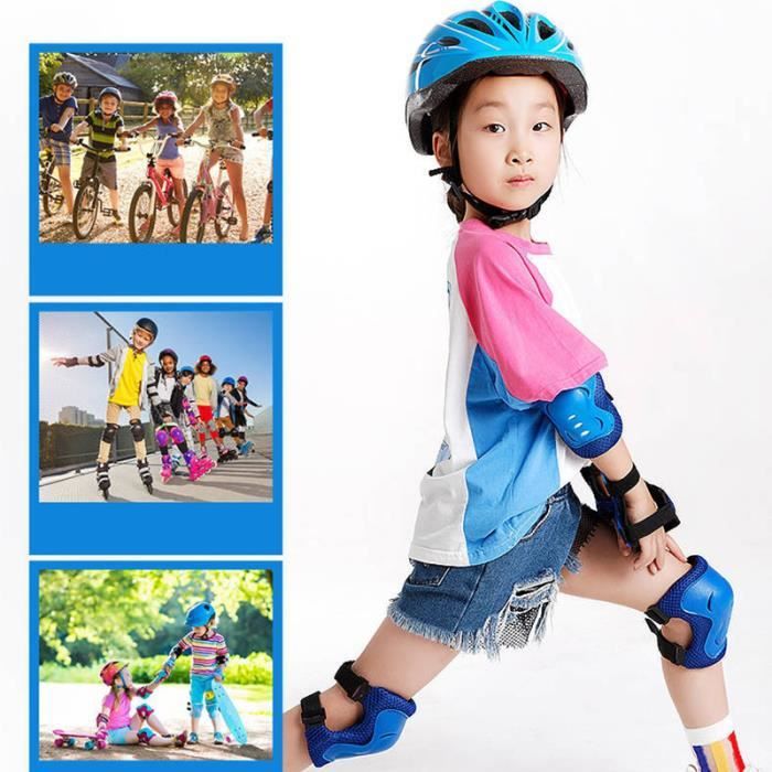7 Pcs Kids Équipement de protection Set Roller Skate Casque Coude Poignet  Genouillère Pour Skateboard Cyclisme Patinage Scooter Enfants Sport  Protection