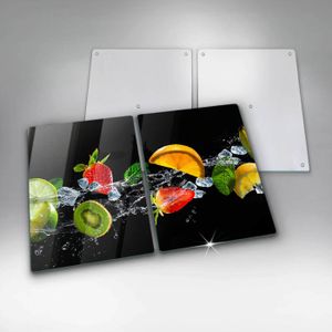 Plaque De Protection Universelle Pour Plaque De Cuisson 65 X 52 Cm - 2 Pièces Verre Trempé Anti-Éclaboussures