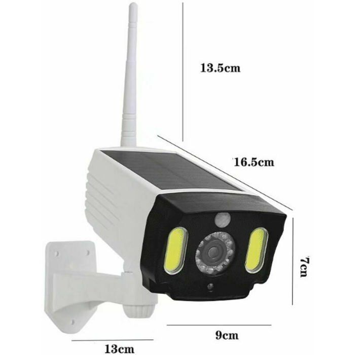 Fausse Caméra Sécurité Solaire LED Fausse Caméra De Sécurité Solaire LED – Argentée, Réaliste, Pour Supermarché, Hôtel, Parking