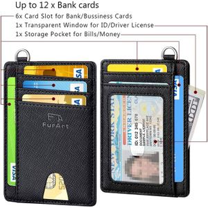 Porte-Cartes RFID Avec Fermeture Éclair Et Porte-Clés - Protection Contre Le Vol