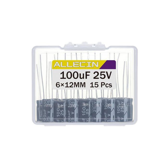 Produktbild von BOJACK 100 µF 25 V Alu-Elektrolytkondensator – 6x12 Mm, 10 Stück, ±20 %