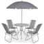 Salon De Jardin Textilene 1 Table Et 4 Chaise Pliable Et 1 Parasol Gris Cdiscount Jardin