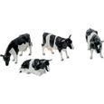Figurines vaches noires et blanches - TOMY - Lot de 4 - Accessoires pour la gamme Britains-0