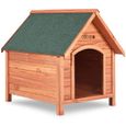 Niche pour chien XXL 85x71x88 cm avec toit pointu rabattable maison pour chien abri pour chien en bois niche pour chat chenil-0
