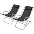 *Deco7367Parfait- Lot de 2 Chaises longue de jardin - Chaises inclinables de terrasse - Chaise longue Transat Bains de soleil Chaise-0