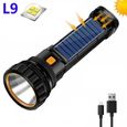 Lampe de poche lampe LED Solaire USB Rechargeable Puissante avec Side Lampe COB Banque D'alimentation (1500mAh Batterie Incluse)-0