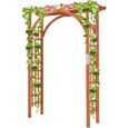 GOPLUS Arche de Jardin en Bois pour Plantes ou Fleurs Grimpantes, Arche en Treillis à Rosiers pour Fête-Mariage, 160x60x217 CM-0