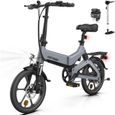 HITWAY vélo électrique 16 Pouces E-Bike léger 250W électrique Pliable d'assistance à la pédale avec Batterie 7,8Ah Avec serrure-0