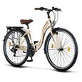 Licorne Bike Stella Premium City Bike 24,26 et 28 pouces – Vélo hollandais, Garçon [Beige, 28]-0