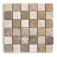 Carrelage de mosaïque-Plaque mosaïque mur et sol en marbre naturel multicolore - 30 x 30 cm-0
