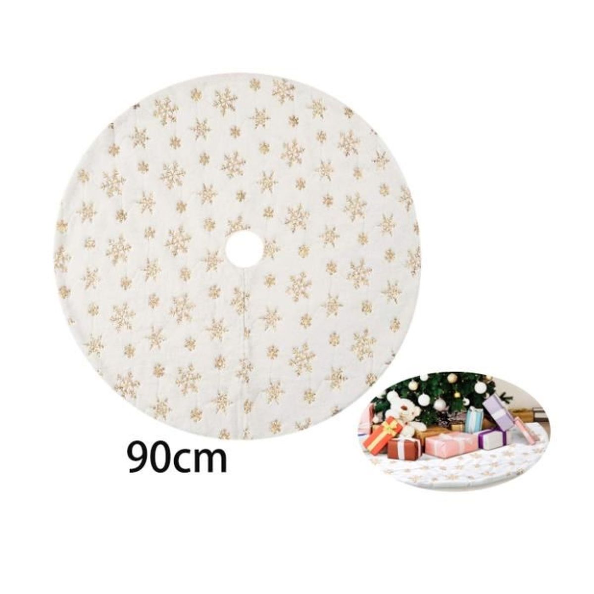 Jupe De Sapin De Noël Patchwork Vintage - Motif Sapin Et Père Noël, Taille 36, Occasion