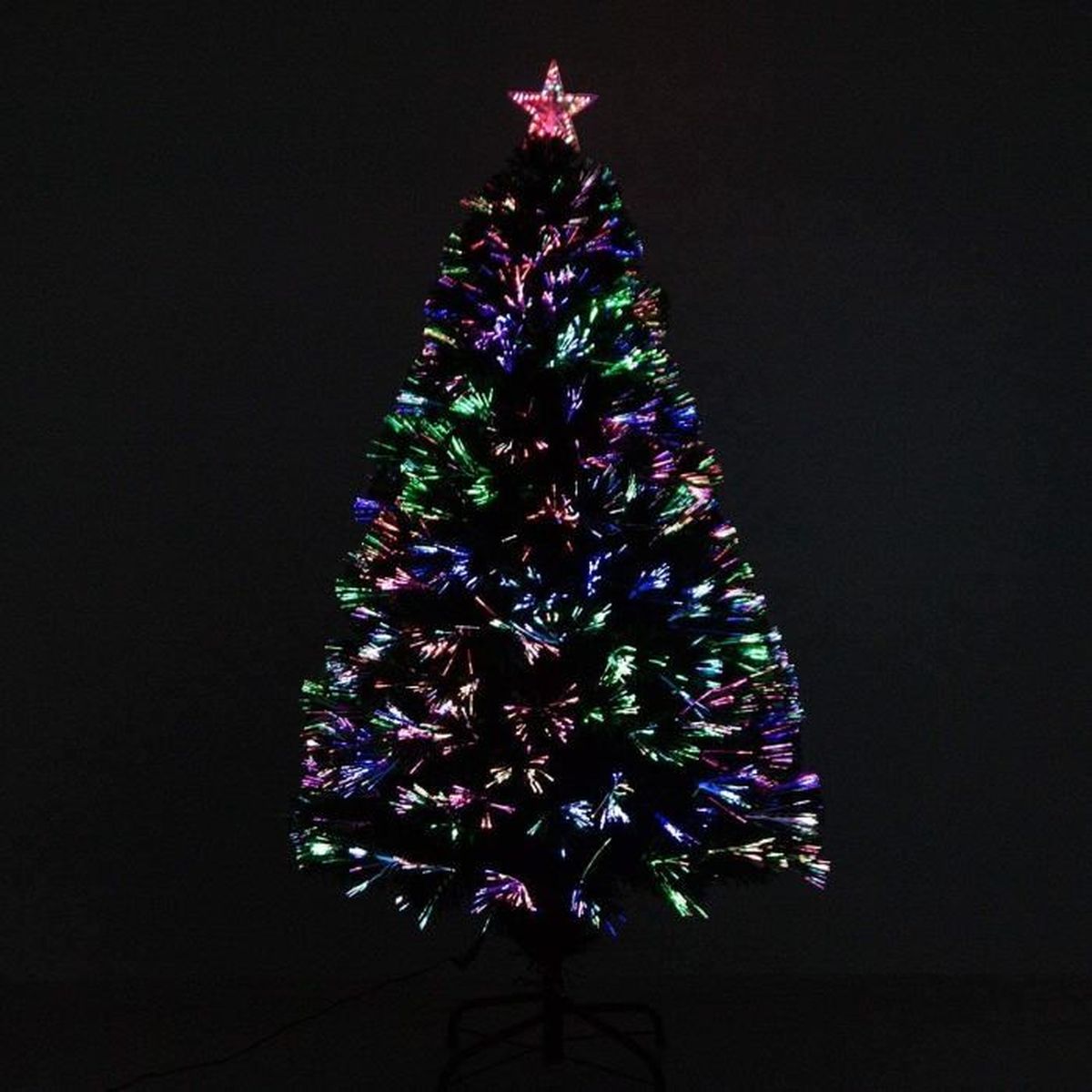 Sapin de Noël Artificiel Lumineux Fibre Optique LED Multicolore