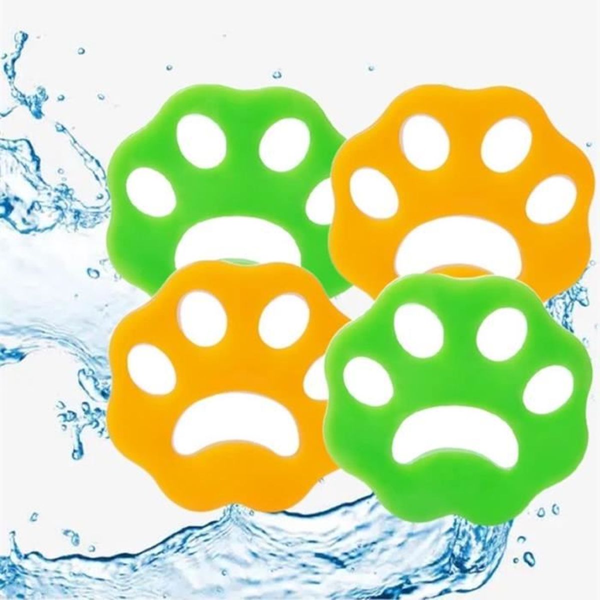 Lot De 4 Boules Anti-poils Pour Machine à Laver – Forme Prune En Silicone, Capture Poils D’animaux Et Peluches, Réutilisable