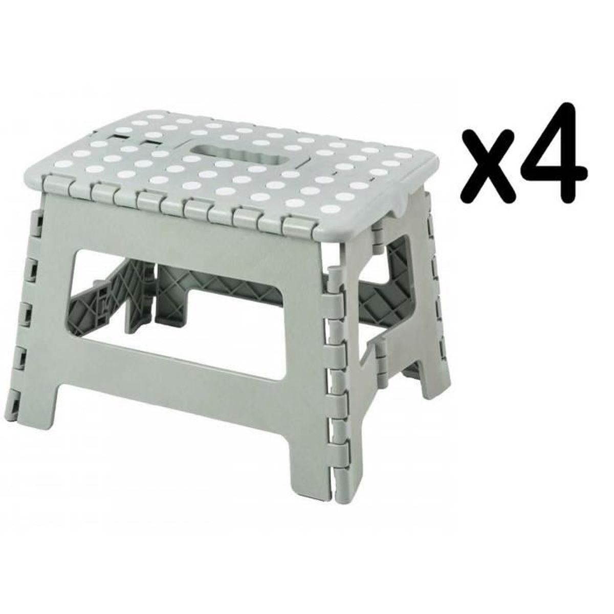 Marche Pied Pliable Plastique Blanc//Gris 30 x 22 x 32,5 cm 150 KG