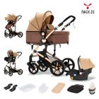 MAGIC ZC MagicZC Poussettes 3 en 1,convertible Nacelle,siege auto,nouveau né,bebe,Position Allongée,pour 0-3 ans,Kaki