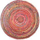 AUBRY GASPARD Tapis rond coloré en jute et en coton India Ø 120