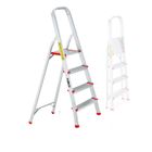 Escabeau à 4 marches BM TOOLS BMT-ESC4-ALU - Haut. de travail : 79 cm - prend peu de place et se range facilement - en Aluminium