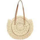 DLZAOAO Sac à Main en Paille, Sacs à Bandoulière pour Femme, Style Bohème Plage de Sac en Paille Grande Capacité Portable avec Zipper