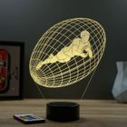 JNB-MAKER Lampe 3D Sport Rugby – Avec Télécommande 16 Couleurs + 4 Modes auto – Fabriqué en France - Lampe à poser - Veilleuse