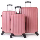 KITYTETY Set de 3 Valises Rigides Légeres - Avec Serrure à Combinaison - 4 Roues Pivotantes à 360° - ABS - Rose (XL, L, M)