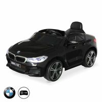 Voiture électrique pour enfants BMW Série 6 GT Gran Turismo noire 12V avec autoradio et télécommande