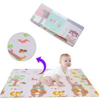 Tapis en mousse bébé, tapis de jeux pliable et imperméable pour bébé, idéal pour ramper bébé, tapis de sol ultra doux et compact