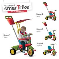 Tricycle SMARTRIKE 4 en 1 Joy - Rose - Pour Enfant de 12 mois à 5 ans - Direction Tactile et Sécurité Renforcée