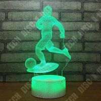 TD® 3D Illusion Nuit Lumière Jouer Au Foot Forme Touch Veilleuse 7 Couleurs Changeante Led Lampe De Table Décor Cadeaux Maison