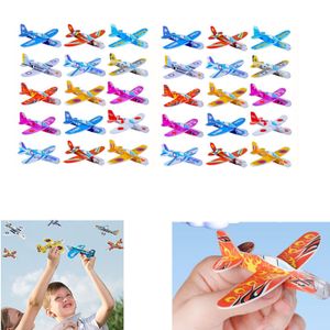 Lot De 12 Avions Planeurs En Mousse à Lancer - Jouets En Polystyrène, 19x18 Cm, Motifs Variés, Vol Stable, Pour Extérieur