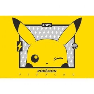 MDF - Pikachu Neon 1art1 Pokémon Poster et Cadre 91 x 61cm