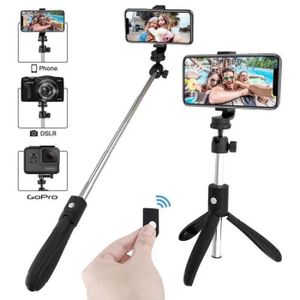 PERCHE - CANNE SELFIE Perche Selfie Bluetooth, Extensible Portable Selfie Stick avec Télécommande, Réglable Rotation Support Téléphone pour Smartphones