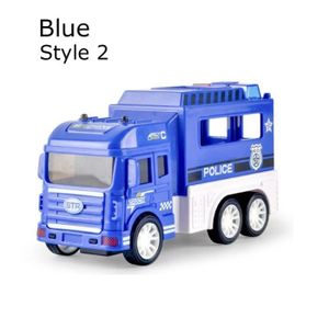 VOITURE - CAMION style bleu 2 - Jouet de voiture à inertie pour enfants, véhicule de sauvetage, machines d'excavation, camion