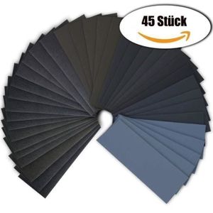 33 Feuilles Papier De Verre Grain 180 à 5000 - 23x9,5cm - Pour Ponçage Sec Ou Humide - Nutmanel