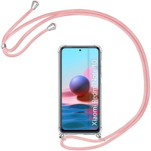 Coque Avec Cordon Pour Xiaomi Redmi Note 10 4G (6.43") - Transparente Noire, TPU, Marque MTB - Neuf, Protection Et Anti-chute