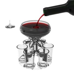 Cheap-Distributeur De Liquide Porte-Distributeur 6 Verres À Shot Verseur De  Vin À Plusieurs Coups Pour Jus De Vin De Cocktail- Prui