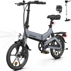 VÉLO ASSISTANCE ÉLEC HITWAY vélo électrique 16 Pouces E-Bike léger 250W