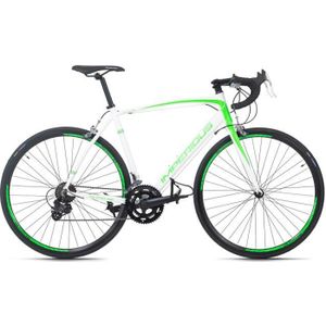 VÉLO DE COURSE - ROUTE Vélo course 28'' - KS CYCLING - Imperious - Unisexe - 14 Vitesses - Blanc-Vert - Taille de Cadre 53 cm