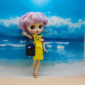 ACCESSOIRE POUPÉE Jupe jarretelle pour poupée Blythe - MAGIDEAL - Jaune avec t-shirt à rayures - Accessoires de poupée