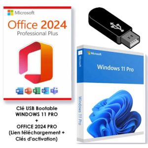 SYSTÈME D'EXPLOITATION Clé USB Windows 11 PRO + Office 2024 PRO 