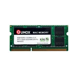 MÉMOIRE RAM QUMOX 8Go 1333MHz DDR3 PC3-10600 - PC-10600 204 br