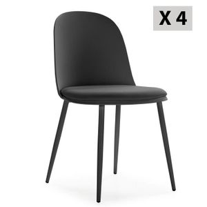Konna - 4 chaises en tissu et bois