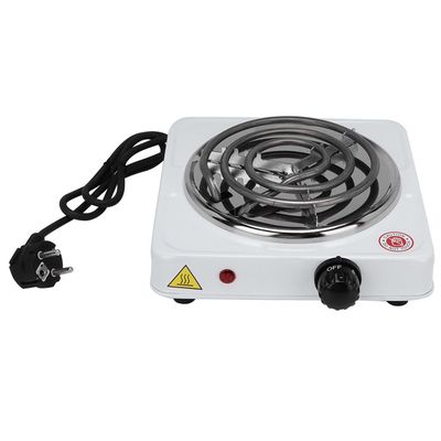 SIC Plaque de cuisson électrique portable à un feu, en fonte, température réglable, pour camping, voyage, cuisine extérieure (Blanc, 500W