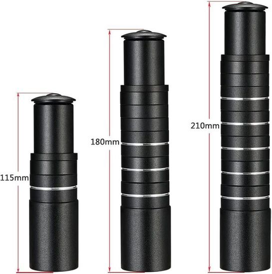 Adaptateur De Potence Vélo - Rehausseur De Guidon 70 Mm, 28.6 Mm - Pour VTT Et Vélo De Route - Noir, Alliage Alu